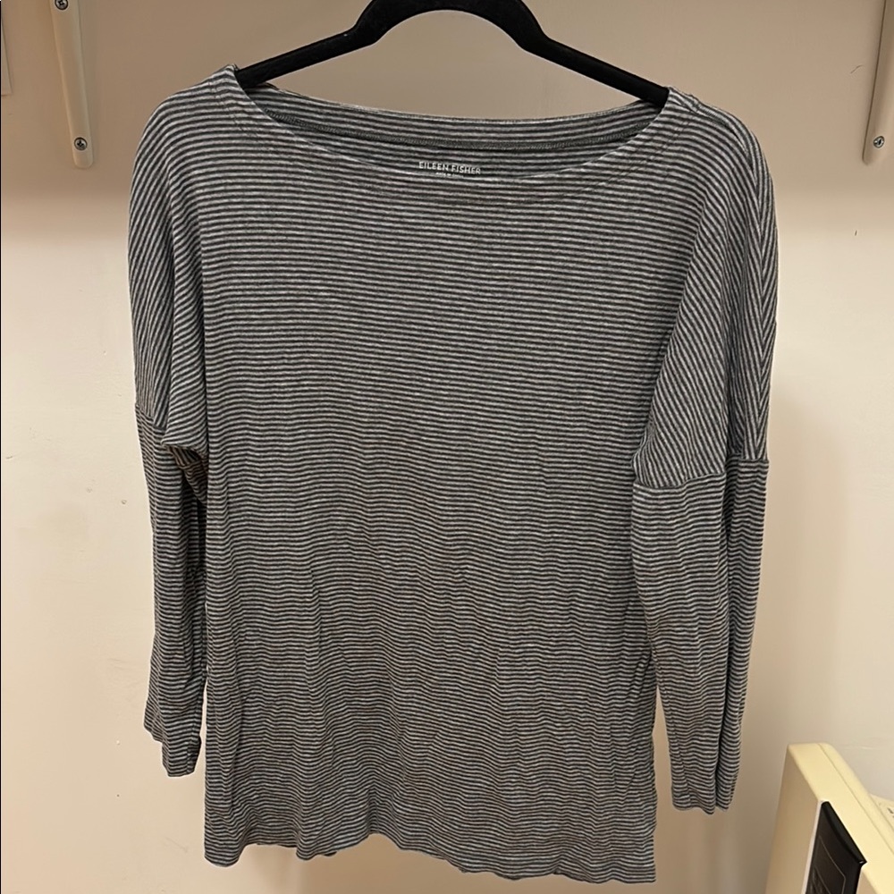 Eileen Fisher Long sleeved striped dolman sleeved tee
